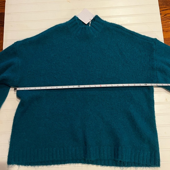 PISTOLA Carlen Mock Neck Sweater Atlas Teal Size Large NWT $148 Fuzzy Knit - Picture 4 of 9